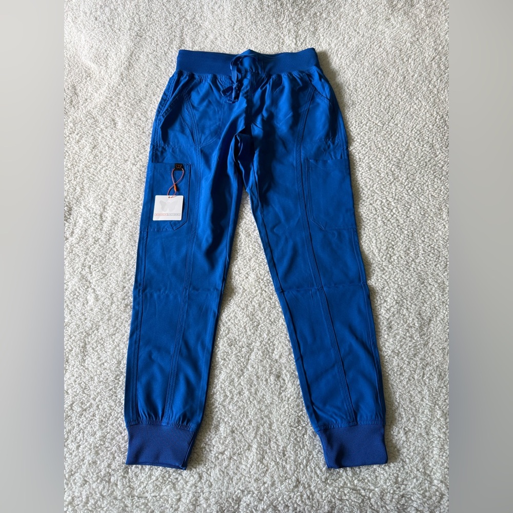 Monarch Uniforms Ribbed Jogger Scrub Pants Royal Blue Women's Size Small Petite